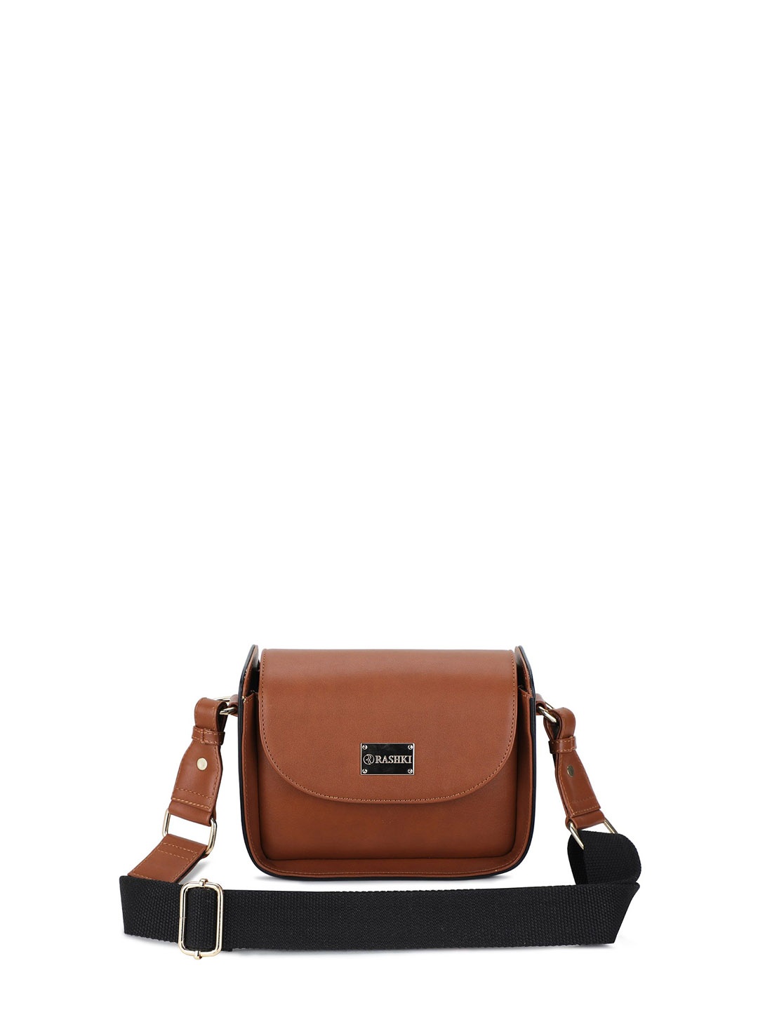 

RASHKI Embellished PU Structured Sling Bag with Tasselled, Tan