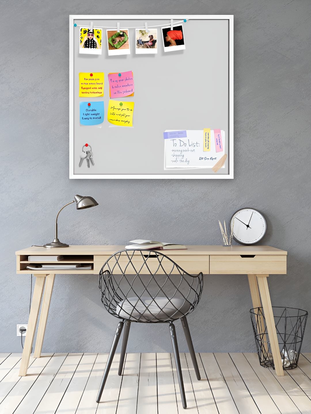 

ArtzFolio Wooden Notice Pin Board, Grey