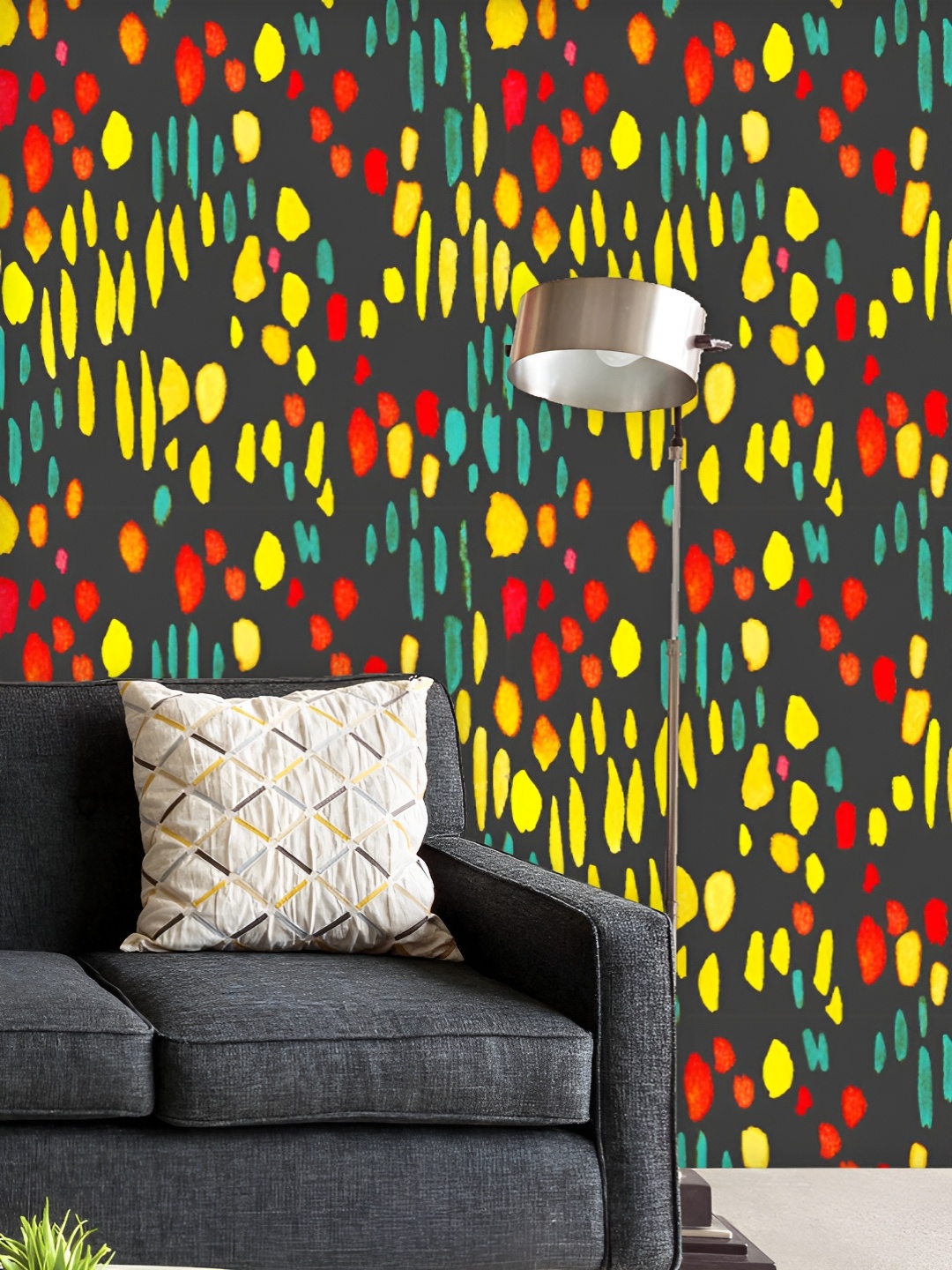 

ArtzFolio Printed UV-Resistant Anti-Bacterial Colorful Paint Strokes Peel & Stick Wallpaper, Multi