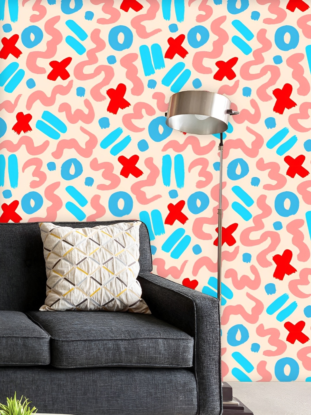 

ArtzFolio Printed UV-Resistant Anti-Bacterial Colorful Abstract Shapes Peel & Stick Wallpaper, Multi