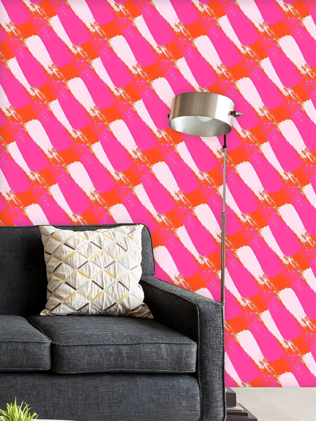 

ArtzFolio Printed UV-Resistant Anti-Bacterial Abstract Chevron Strokes Peel & Stick Wallpaper, Multi