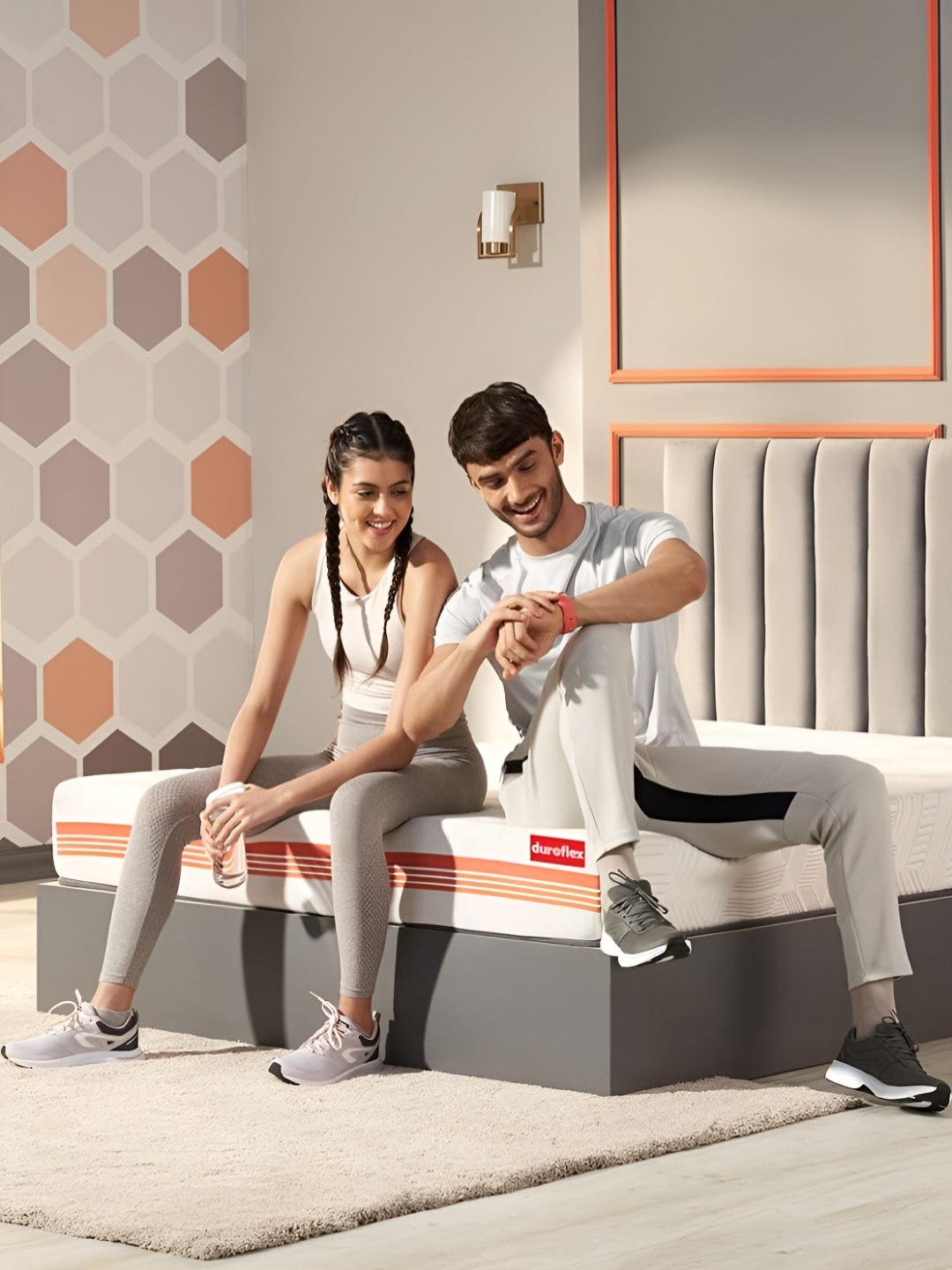 

Duroflex Quboid 3 Zoned NRG Layer Medium Firm 8" King Qube Cell Mattress (84x72 Inch), Cream