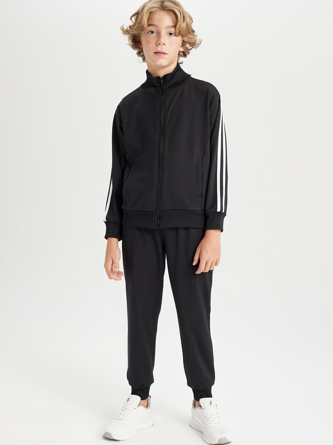 

DeFacto Boys Mock Collar Long Sleeves Sweatshirt With Jogger, Black