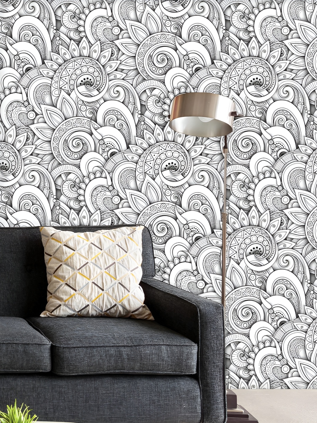 

ArtzFolio Printed UV-Resistant Anti-Bacterial Floral Art Pattern Peel & Stick Wallpaper, Multi