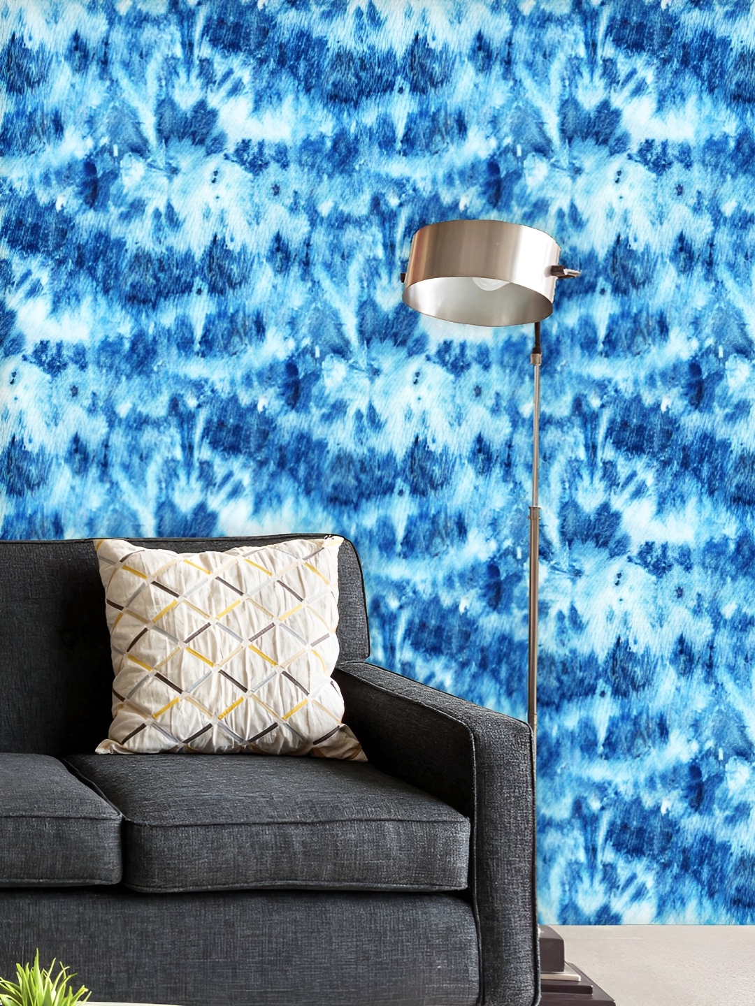 

ArtzFolio Printed UV-Resistant Anti-Bacterial Shibori Ikat Batik Art Peel & Stick Wallpaper, Multi