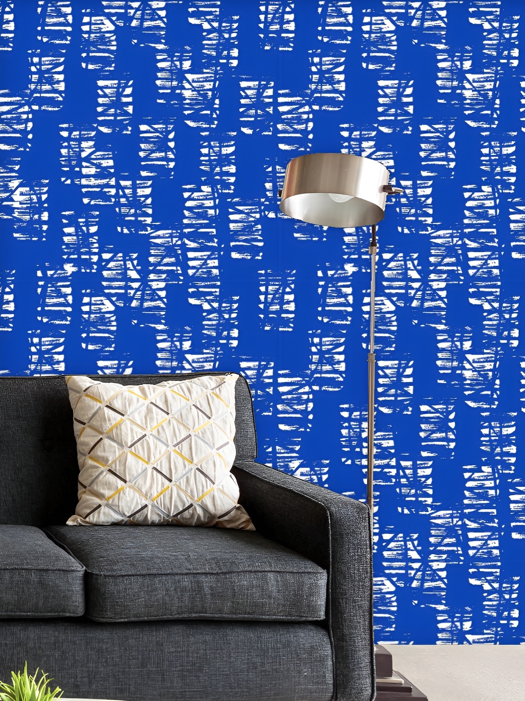 

ArtzFolio Printed UV-Resistant Anti-Bacterial Japanese Shibori Ikat Peel & Stick Wallpaper, Multi