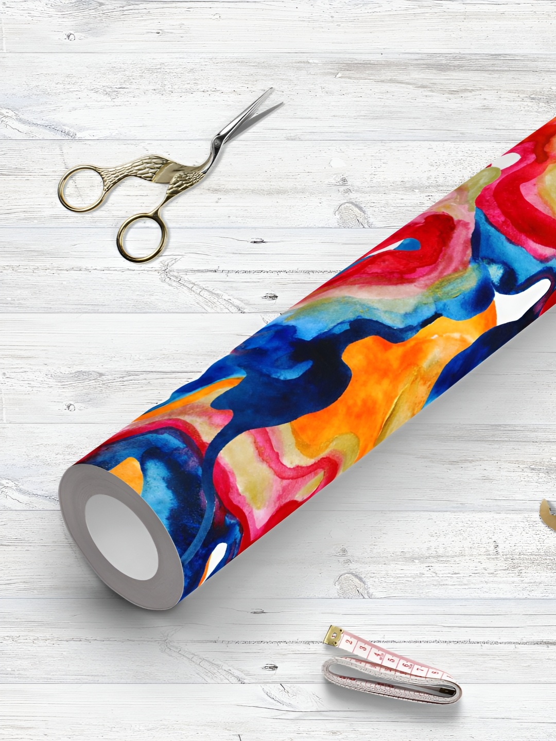 

ArtzFolio Blue & Yellow Abstract Printed UV Resistant Wallpaper