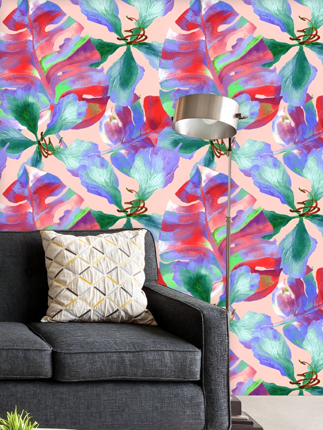 

ArtzFolio Printed UV-Resistant Anti-Bacterial Watercolor Floral Pattern Peel & Stick Wallpaper, Multi