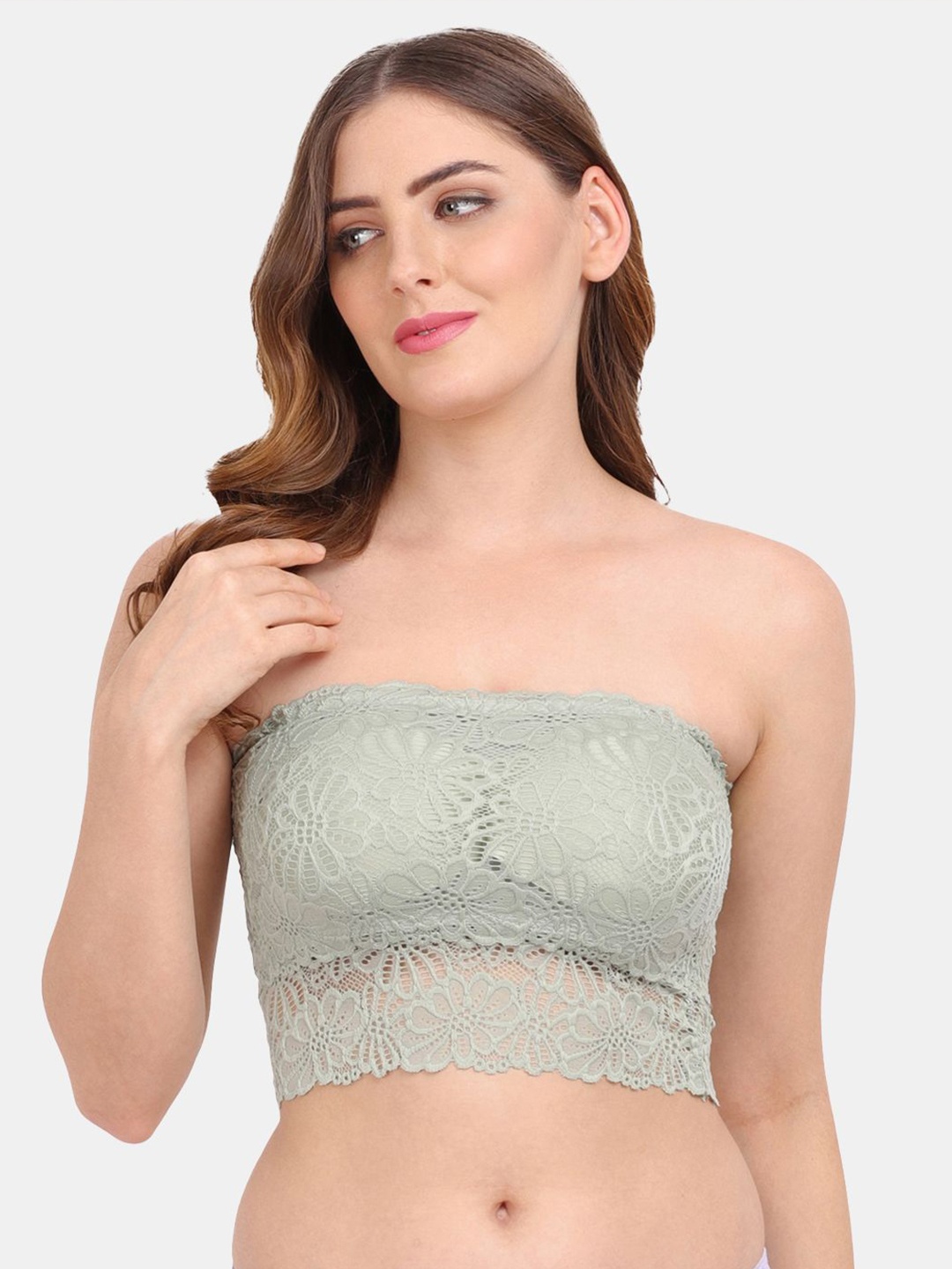 

Amour Secret Women All Day Comfort Strapless Half Coverage Lightly Padded Bandeau Bra, Green