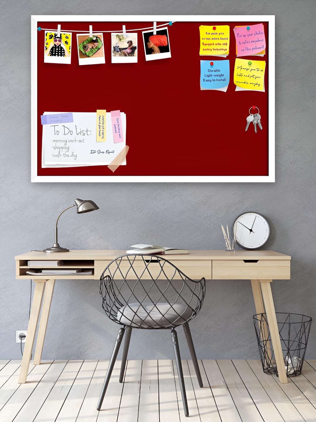 

ArtzFolio Wooden Notice Pin Board, Brown
