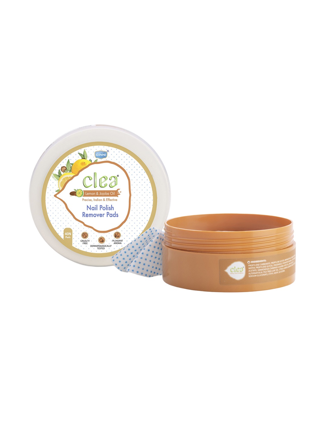 

Clea Lemon & Jojoba Oil Nail Polish Remover Pads - 40 N Pads, White