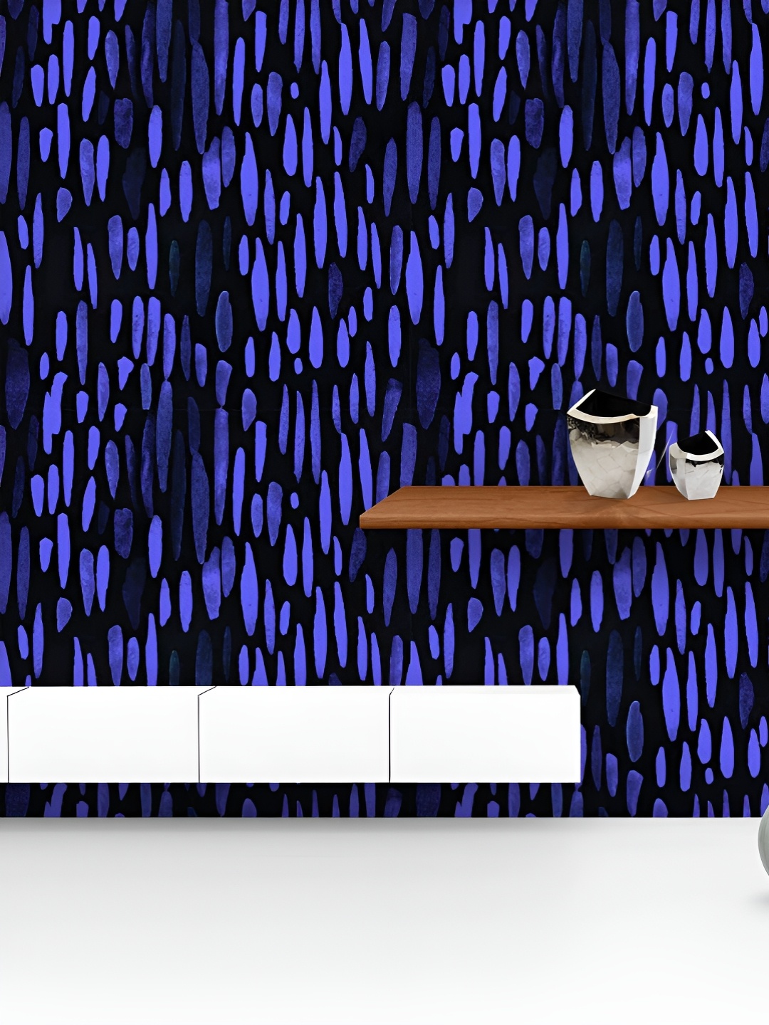 

ArtzFolio Printed UV-Resistant Anti-Bacterial Blue Paint Strokes Peel & Stick Wallpaper, Multi