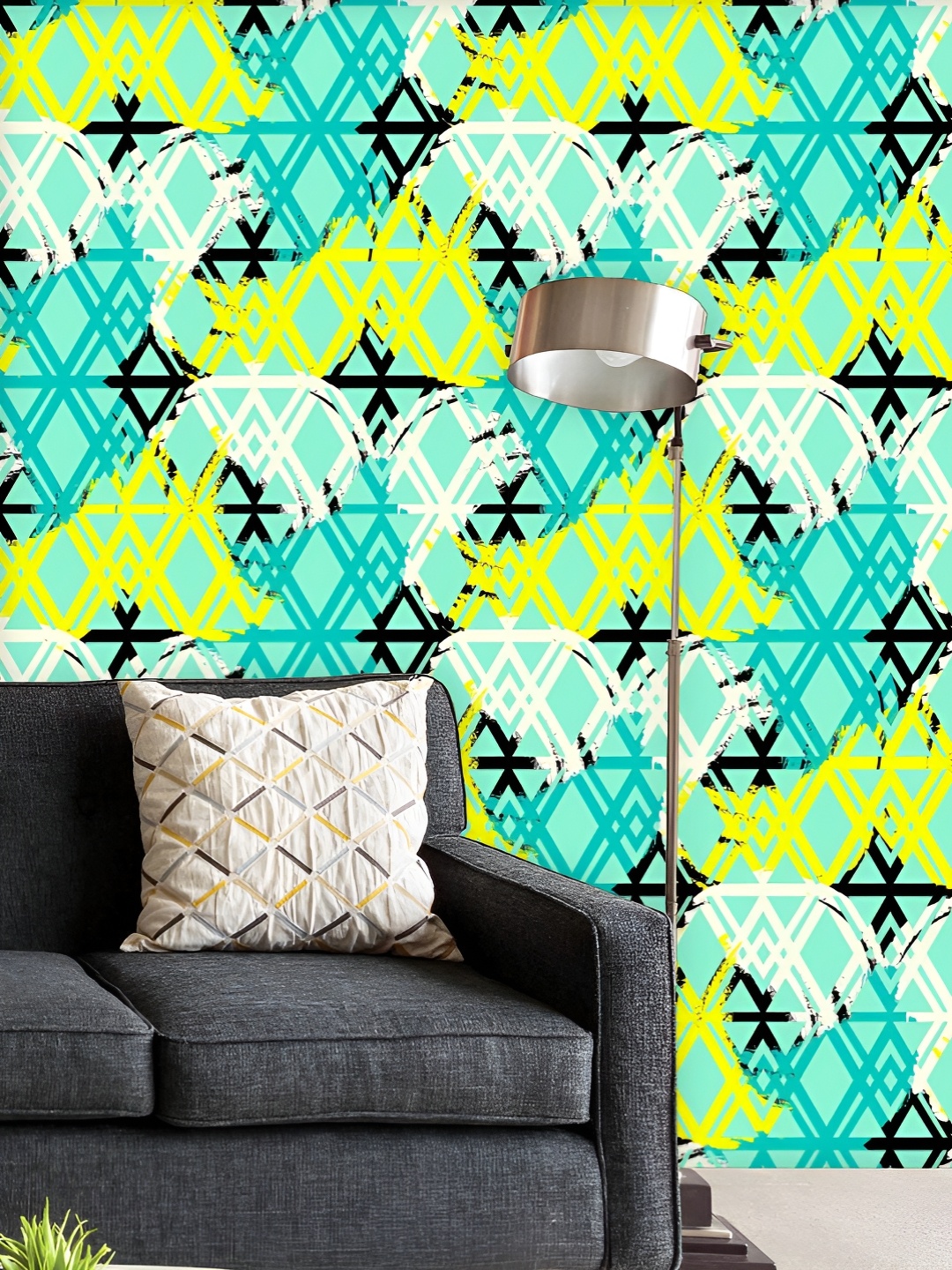 

ArtzFolio Printed UV-Resistant Anti-Bacterial Abstract Hand Drawn Chevron Peel & Stick Wallpaper, Multi