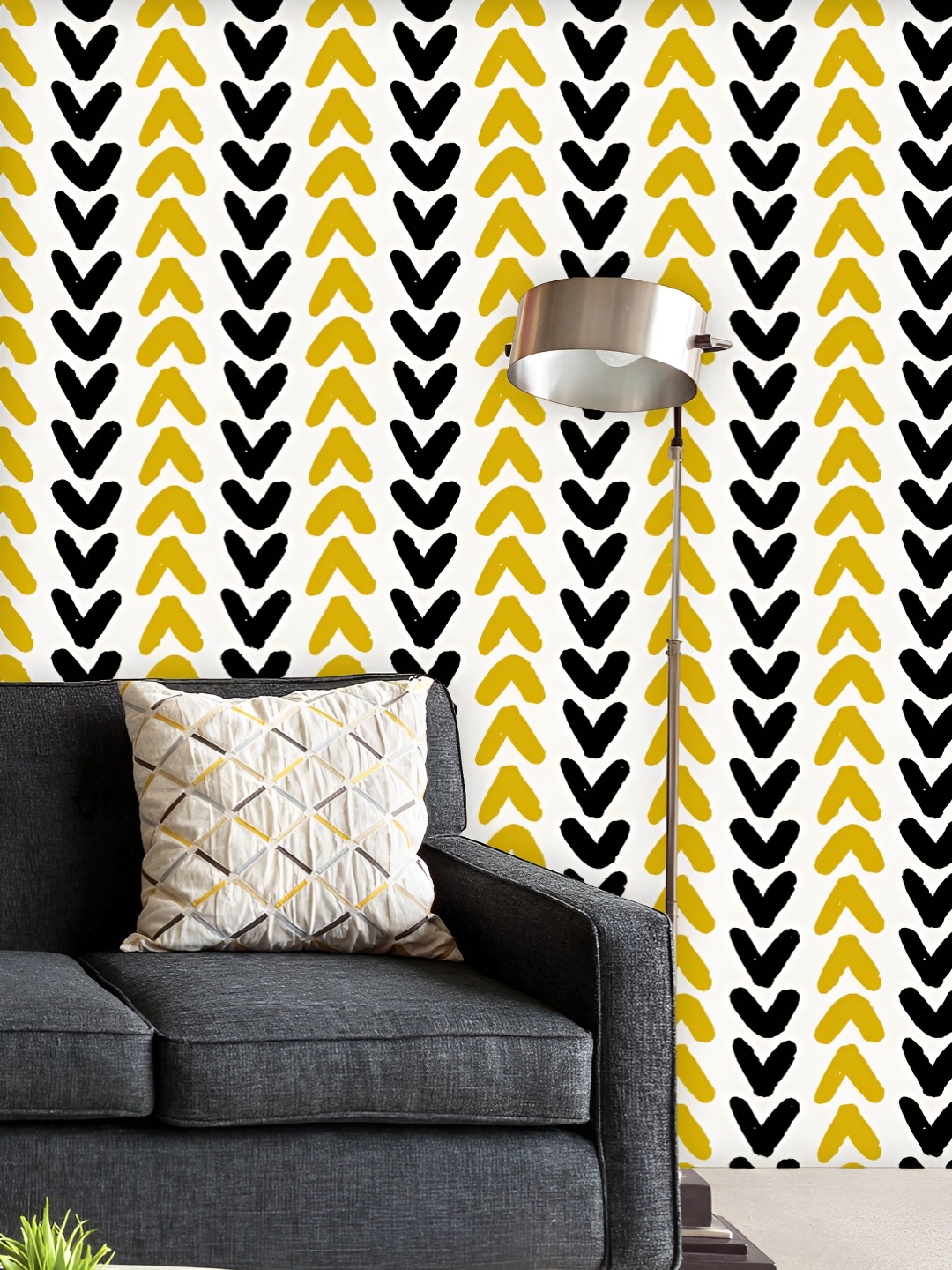 

ArtzFolio White & Yellow Printed UV Resistant Wallpaper