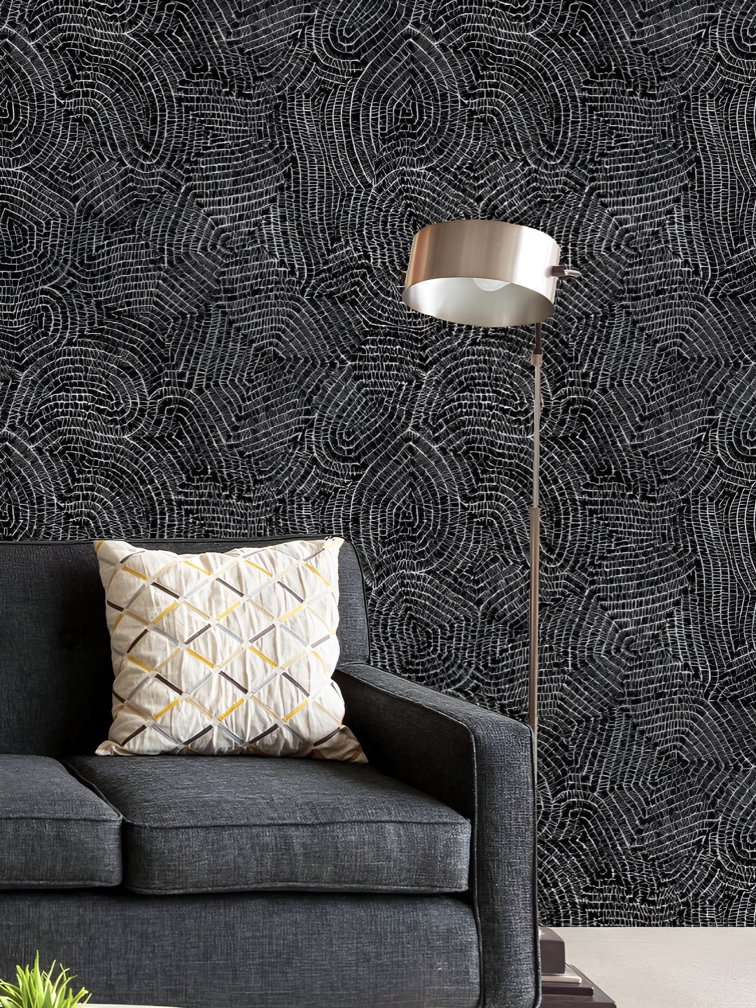 

ArtzFolio Printed UV-Resistant Anti-Bacterial Black Geometric Patches Peel & Stick Wallpaper, Multi