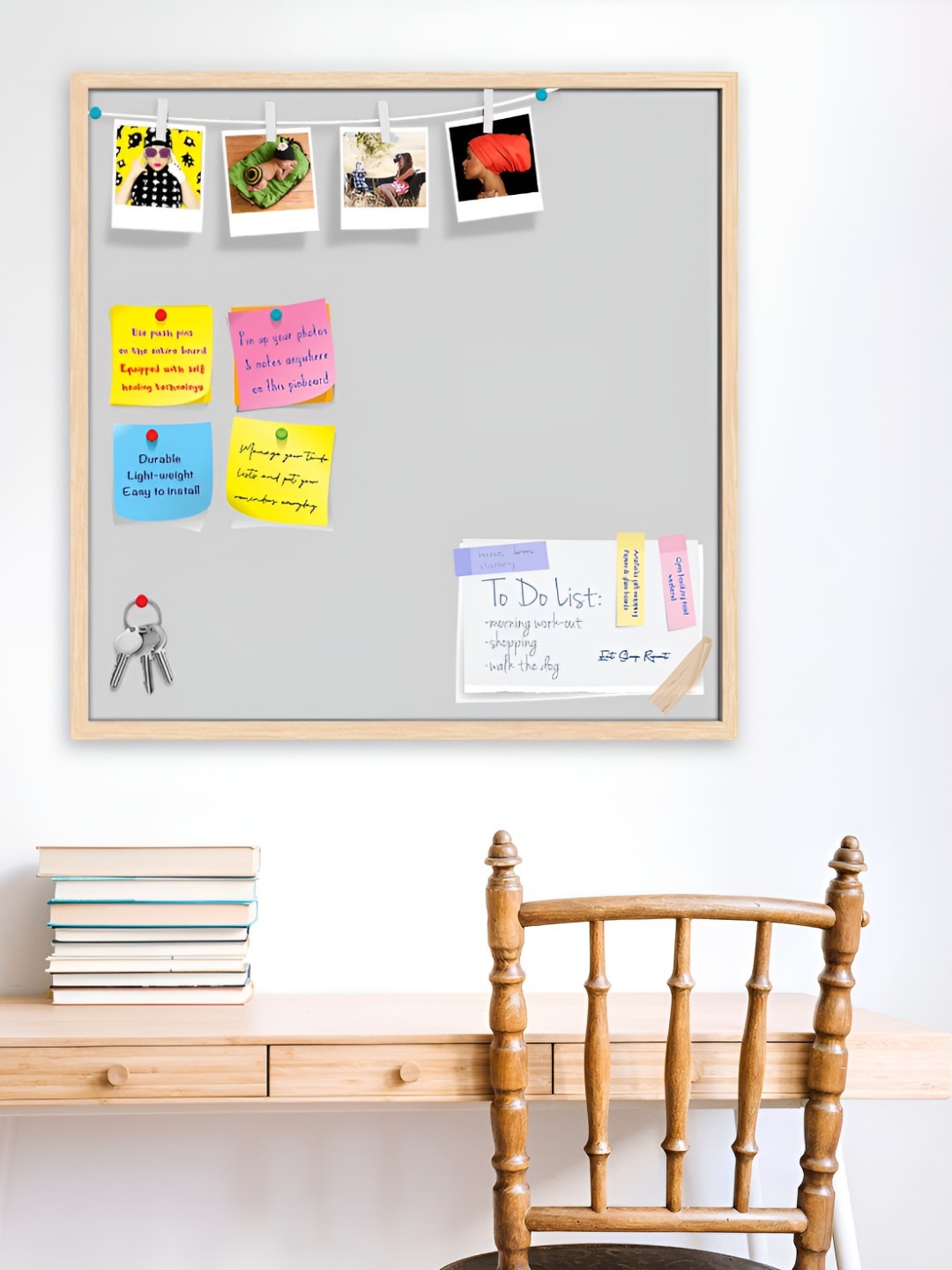

ArtzFolio Wooden Notice Pin Board, Grey