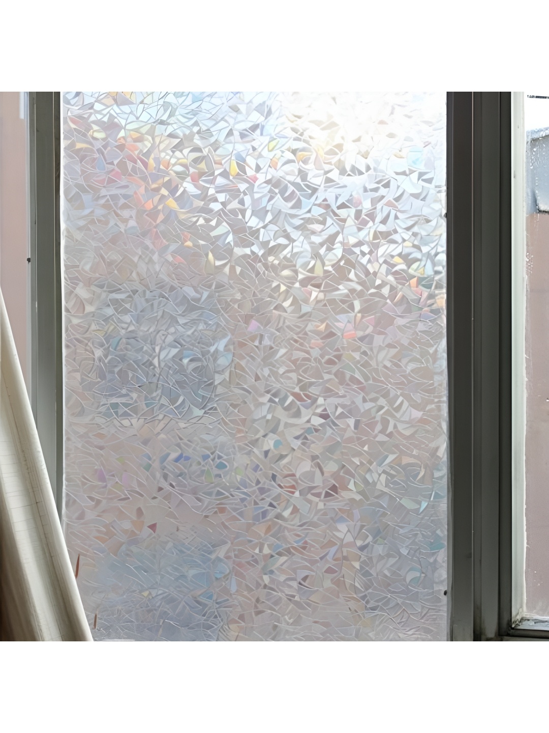 

CVANU Transparent Abstract Printed Self Adhesive Window Film Sticker