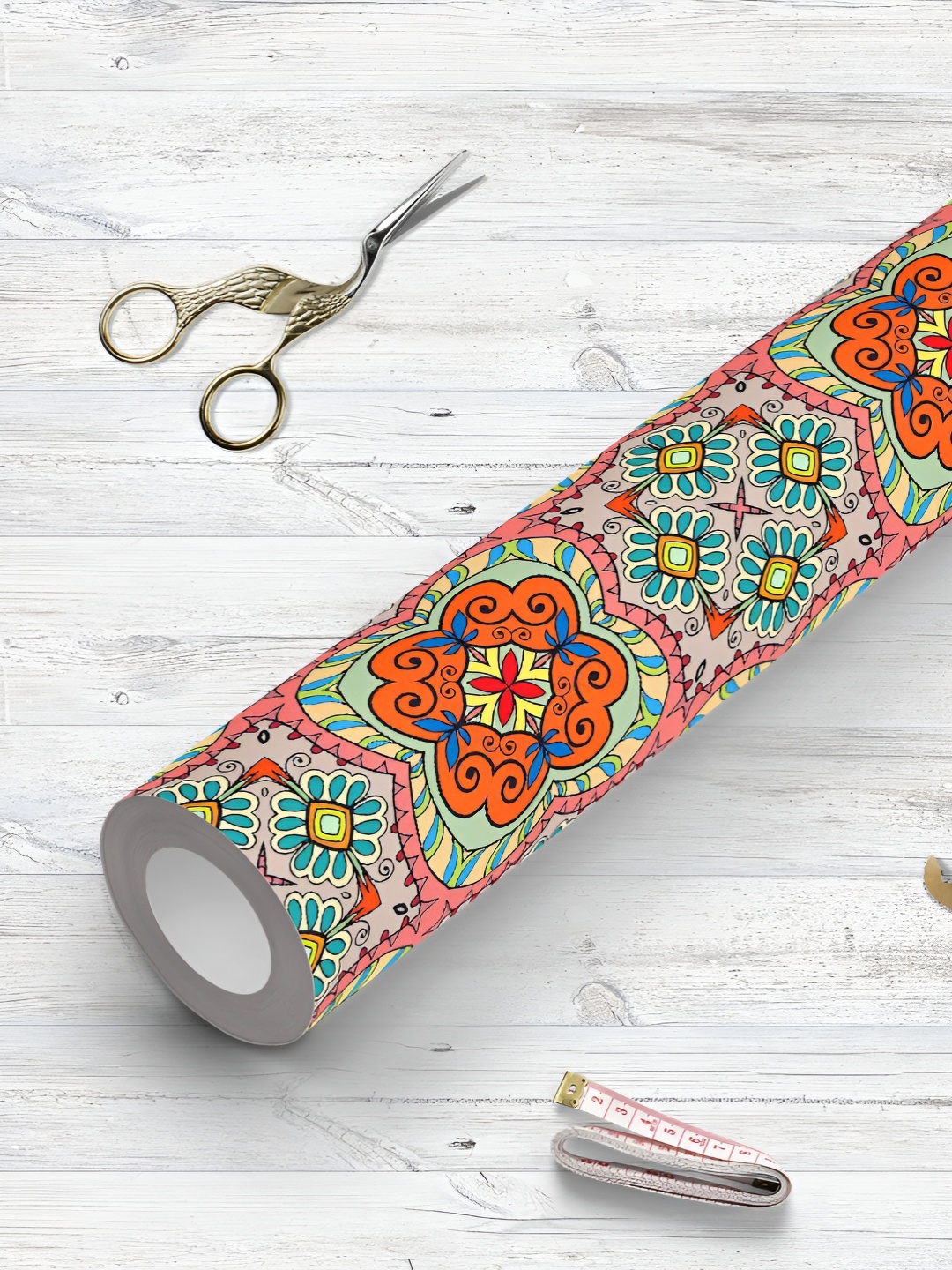

ArtzFolio Orange-Colored & Blue Printed UV Resistant Wallpaper