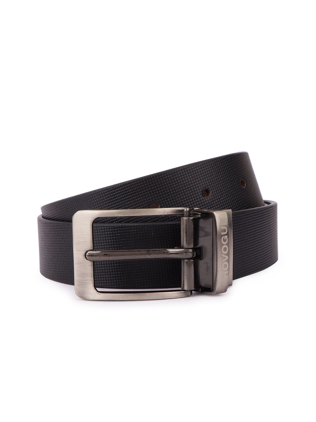 

Provogue Men Printed Leather With Heavy Reversible Buckle Belt, Black