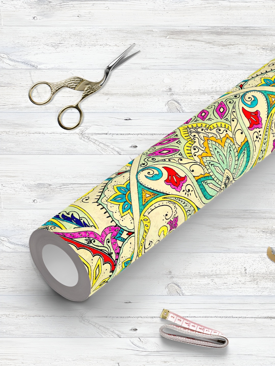 

ArtzFolio Cream & Pink Printed Peel & Stick Wallpaper