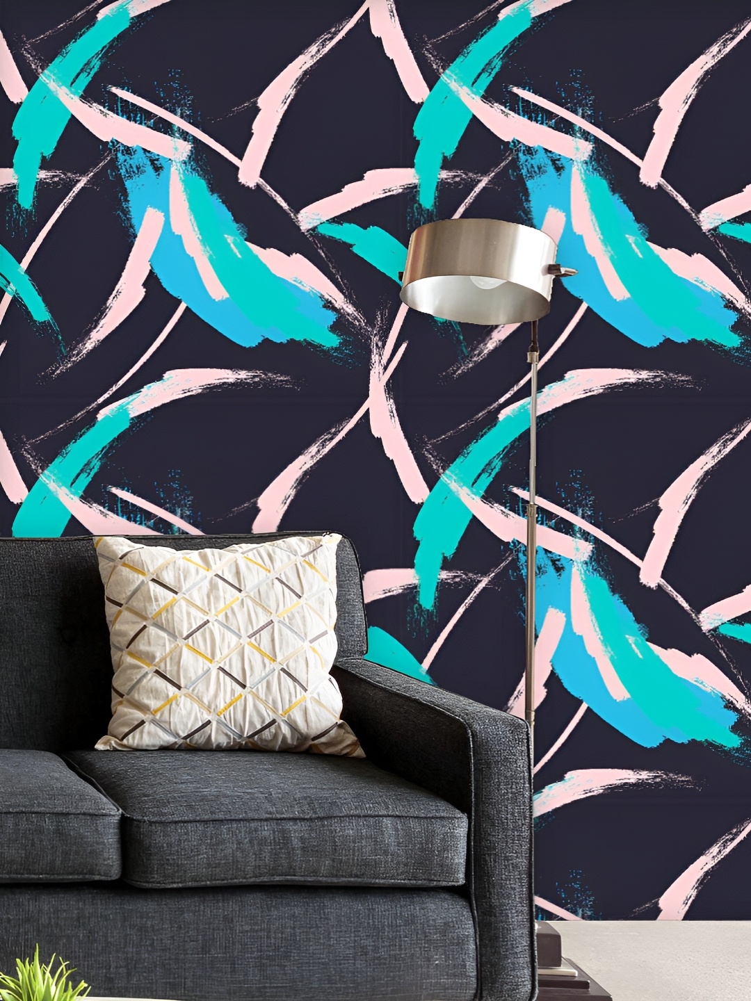 

ArtzFolio Black & Blue Printed UV Resistant Wallpaper