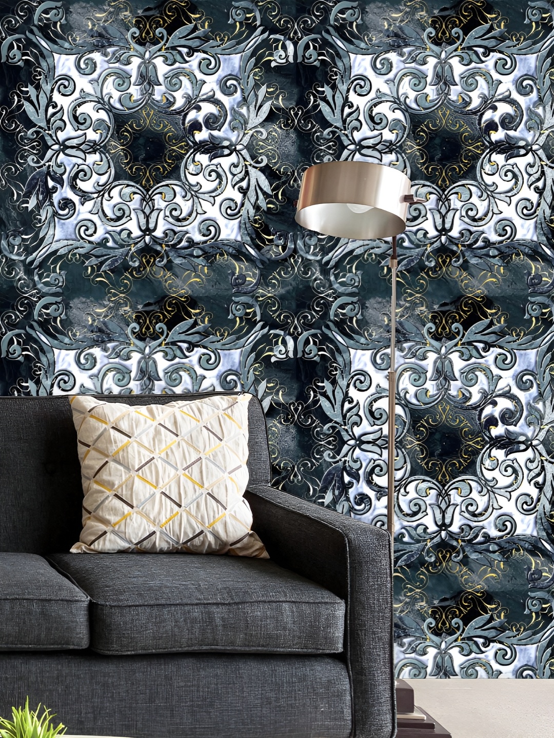 

ArtzFolio Printed UV-Resistant Anti-Bacterial Abstract Floral Patchwork Peel & Stick Wallpaper, Multi