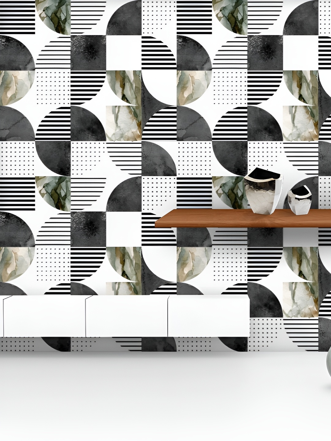 

ArtzFolio Printed UV-Resistant Anti-Bacterial Geometric Marble Pattern Peel & Stick Wallpaper, Multi