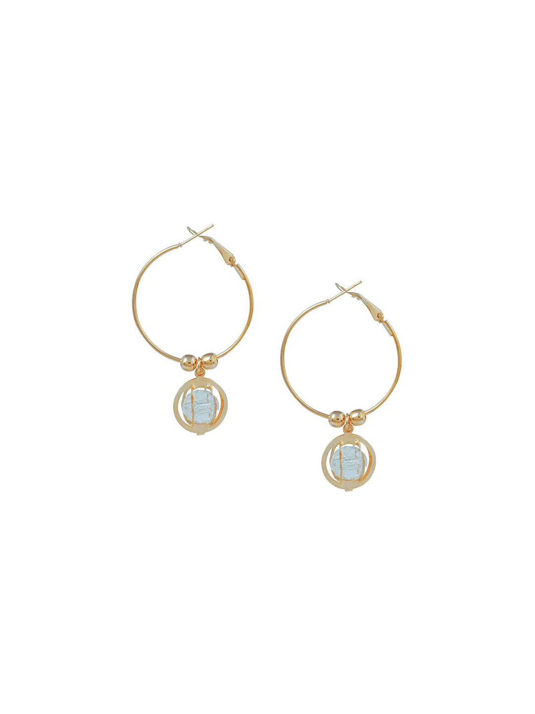 

MEMOIR Gold Plated Cubic Zirconia Circular Hoop Earrings