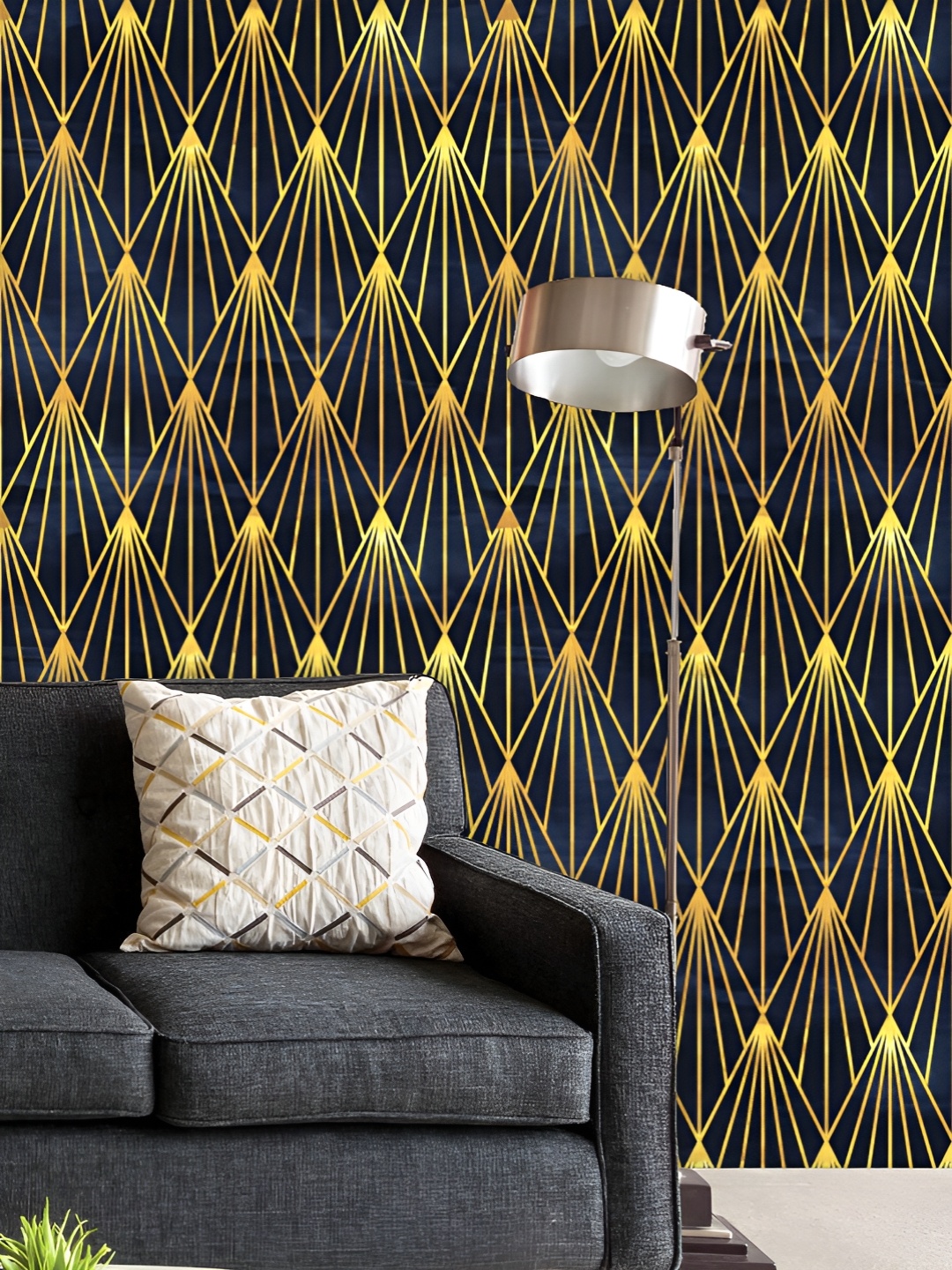 

ArtzFolio Printed UV-Resistant Anti-Bacterial Deco Geometric Pattern Peel & Stick Wallpaper, Multi