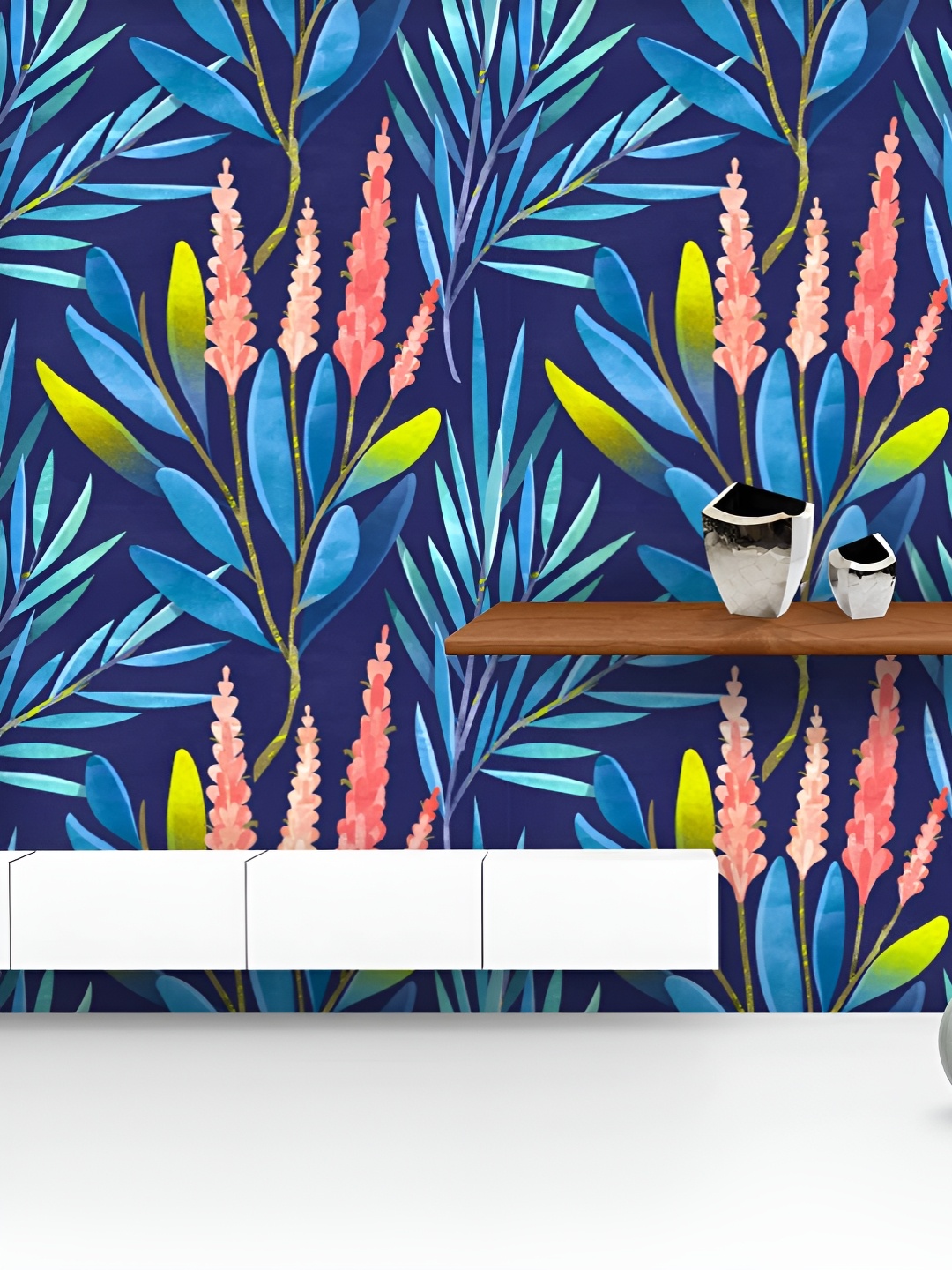 

ArtzFolio Printed UV-Resistant Anti-Bacterial Colorful Botanical Style Peel & Stick Wallpaper, Multi