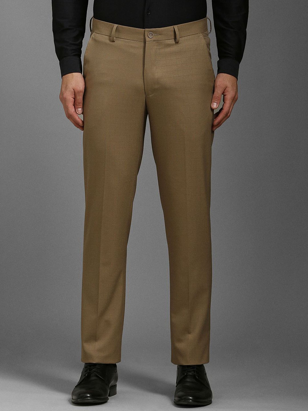 

Louis Philippe Men Mid-Rise Slim Fit Formal Trouser, Khaki