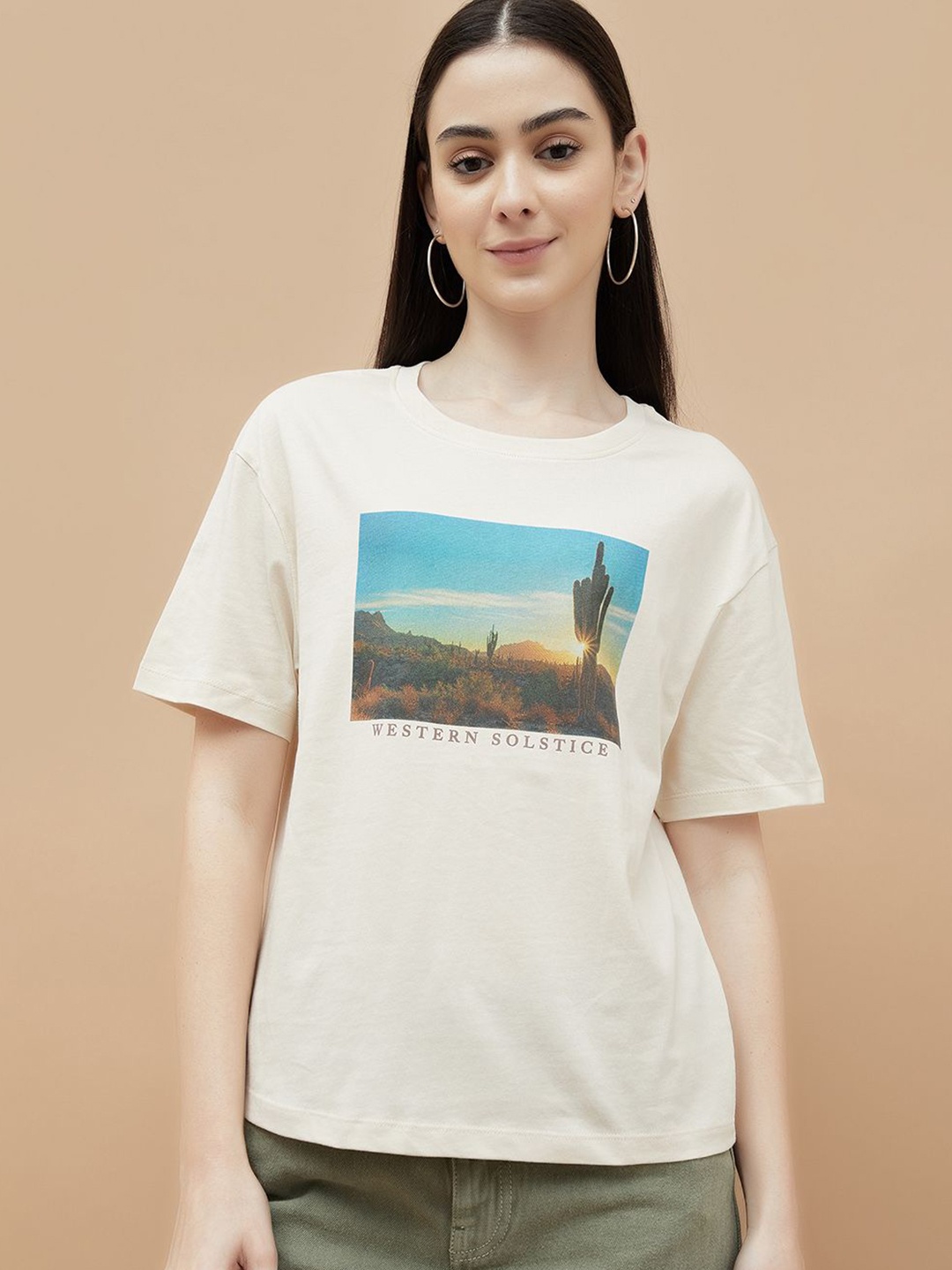 

Fame Forever by Lifestyle Women Printed T-shirt, Off white