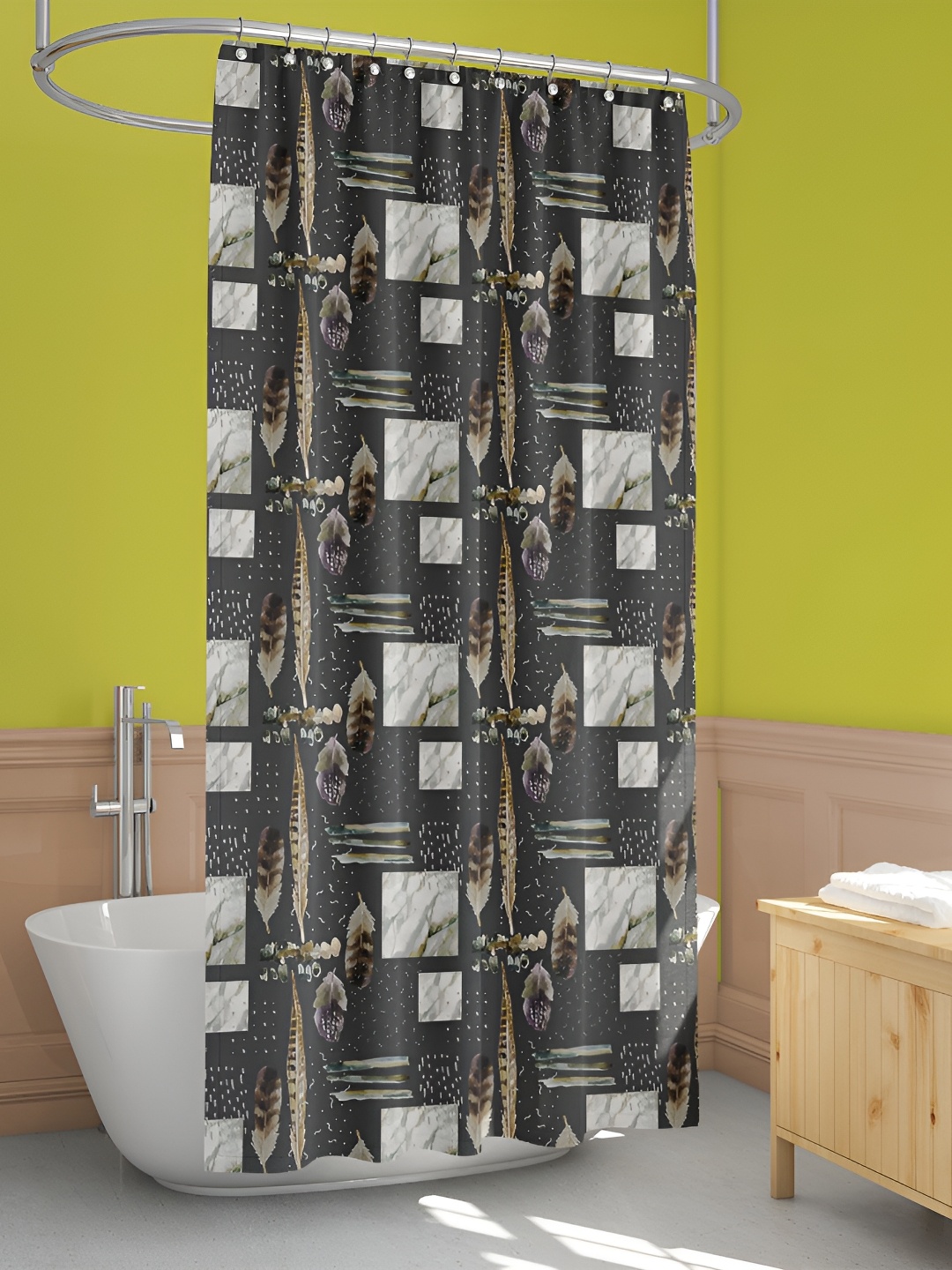 

ArtzFolio Single Piece Waterproof Polyester Shower Curtain, Multi