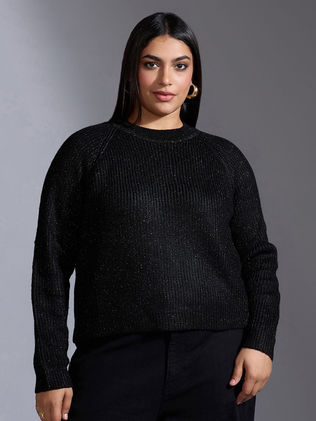 

20Dresses Women Plus Size Embellished Pullover Sweaters, Black