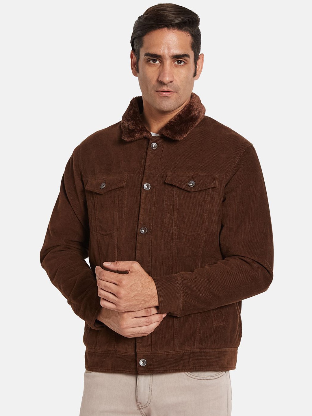 

METTLE Men Jacket, Brown
