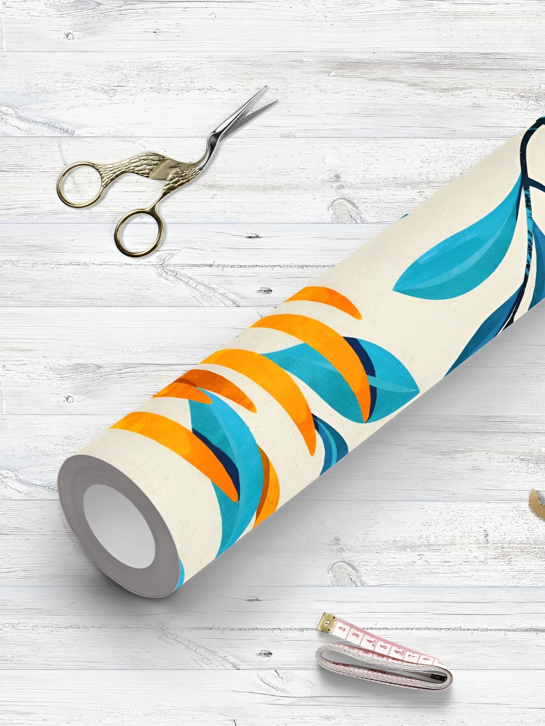 

ArtzFolio Off White & Blue Printed UV Resistant Wallpaper