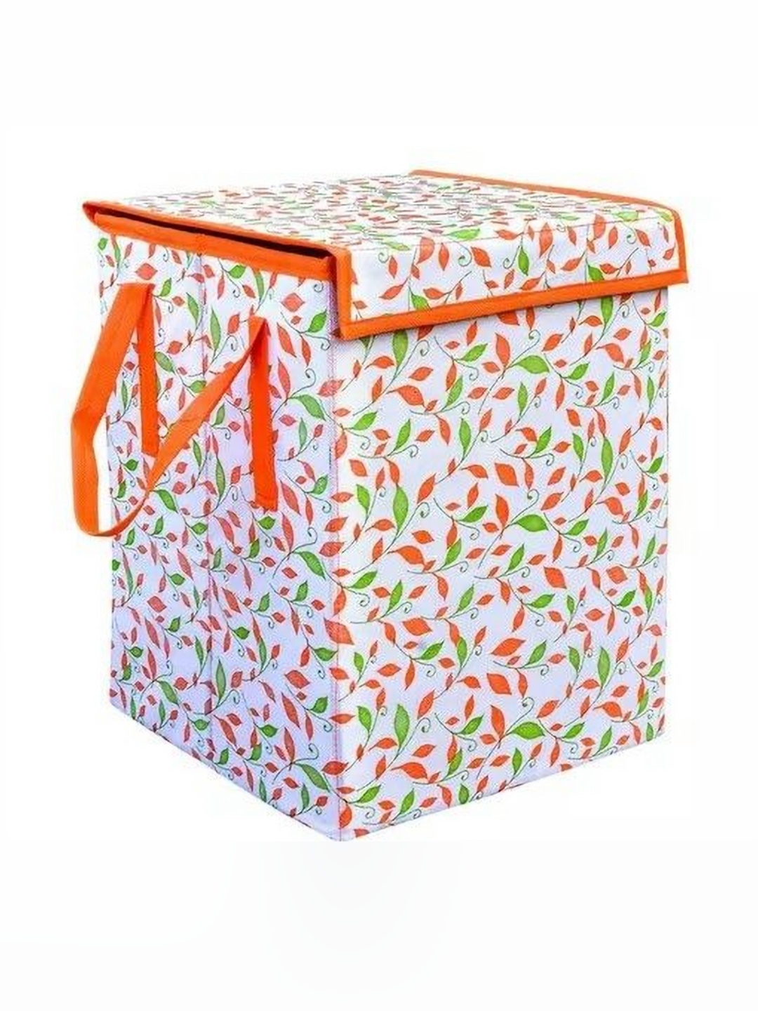 

Aura White & Orange-Coloured Printed Foldable Laundry Bag