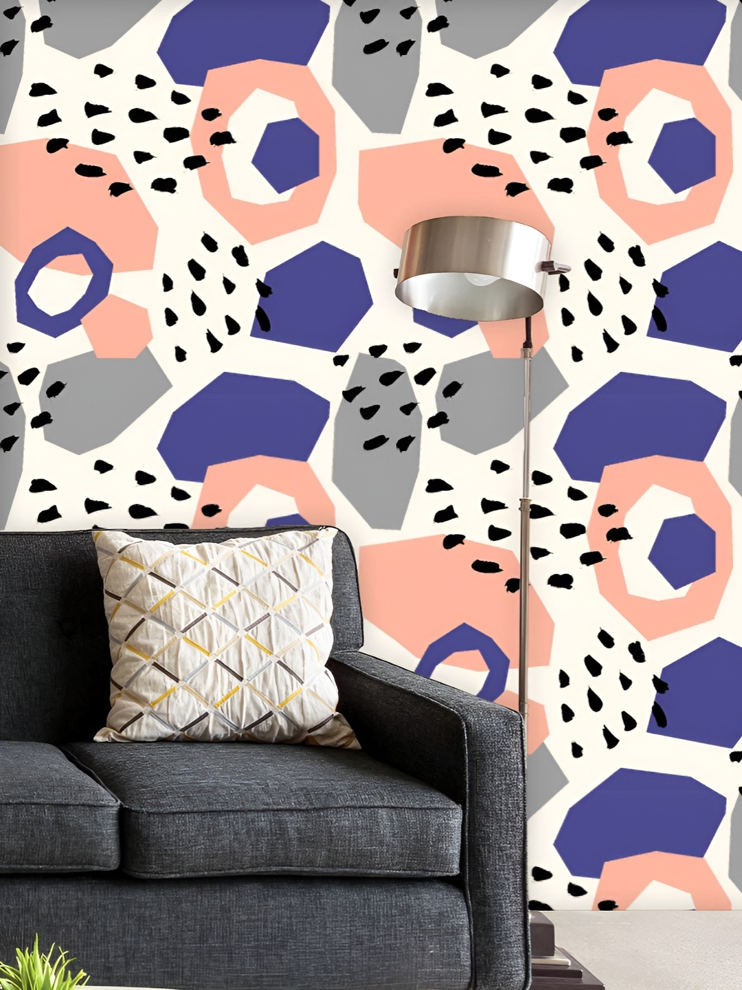 

ArtzFolio Printed UV-Resistant Anti-Bacterial Colorful Geometric Shapes Peel & Stick Wallpaper, Multi