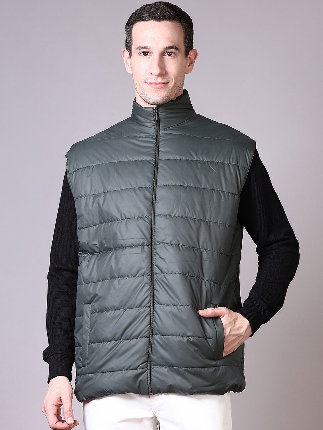 

V-Mart Men Padded Jacket, Olive