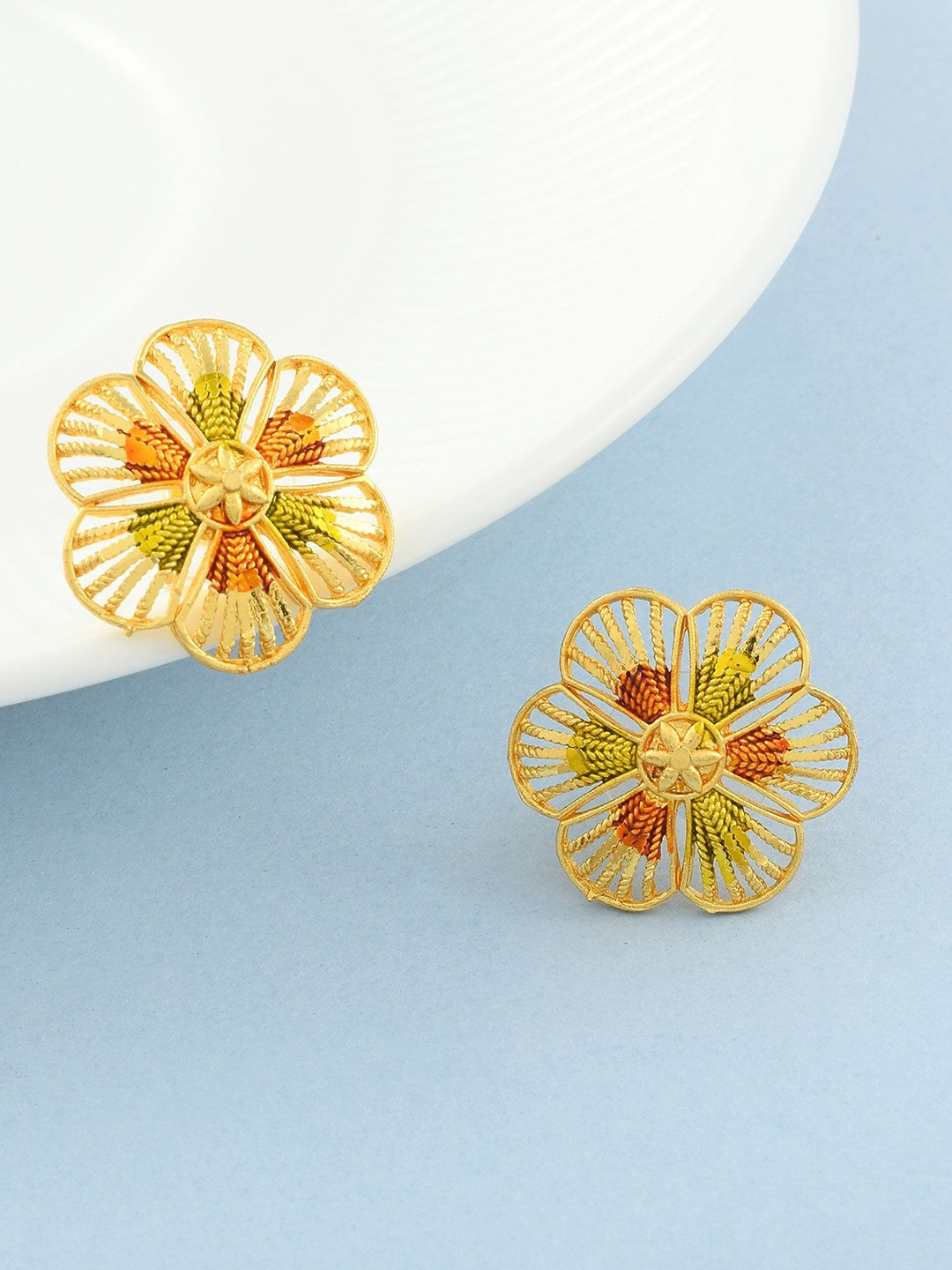 

MEMOIR Gold-Plated Floral Studs