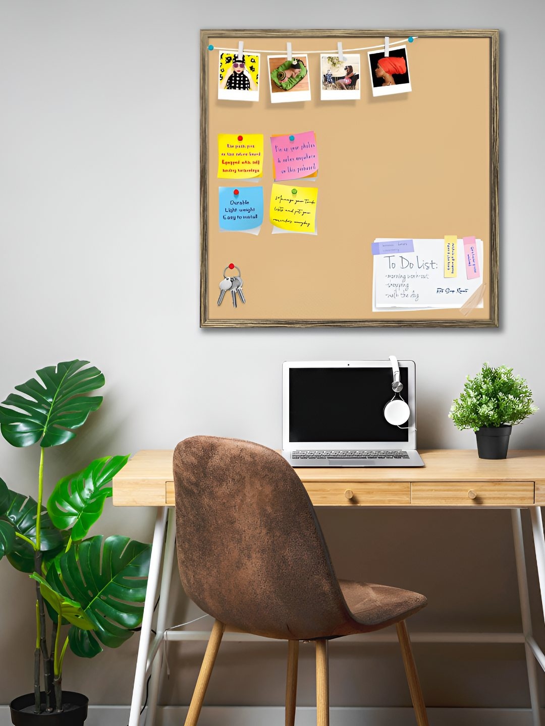 

ArtzFolio Wooden Notice Pin Board, Brown