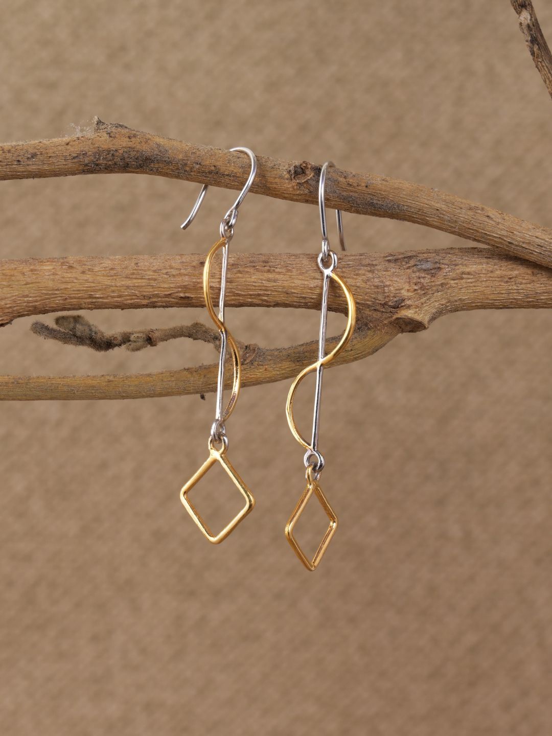 

Clara 925 Sterling Silver Gold-Plated Quirky Drop Earrings