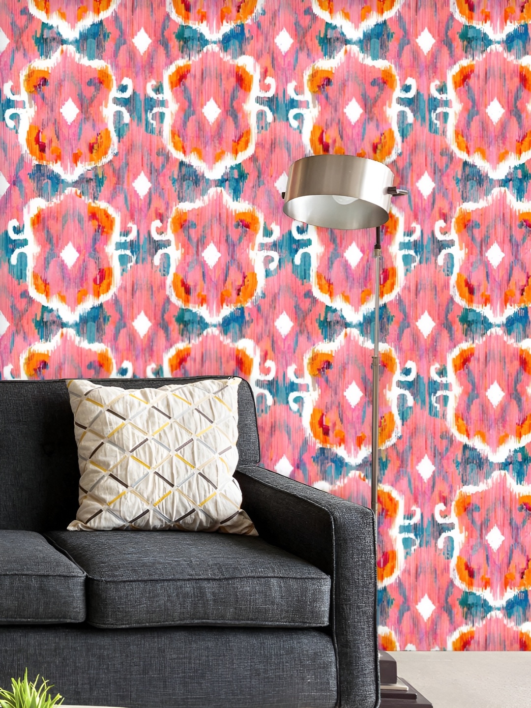 

ArtzFolio Printed UV-Resistant Anti-Bacterial Ikat Bohemian Peel & Stick Wallpaper, Multi