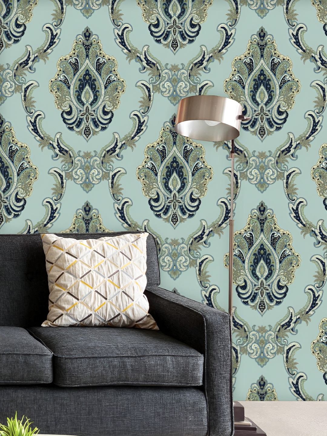 

ArtzFolio Printed UV-Resistant Anti-Bacterial Paisley Style Peel & Stick Wallpaper, Multi