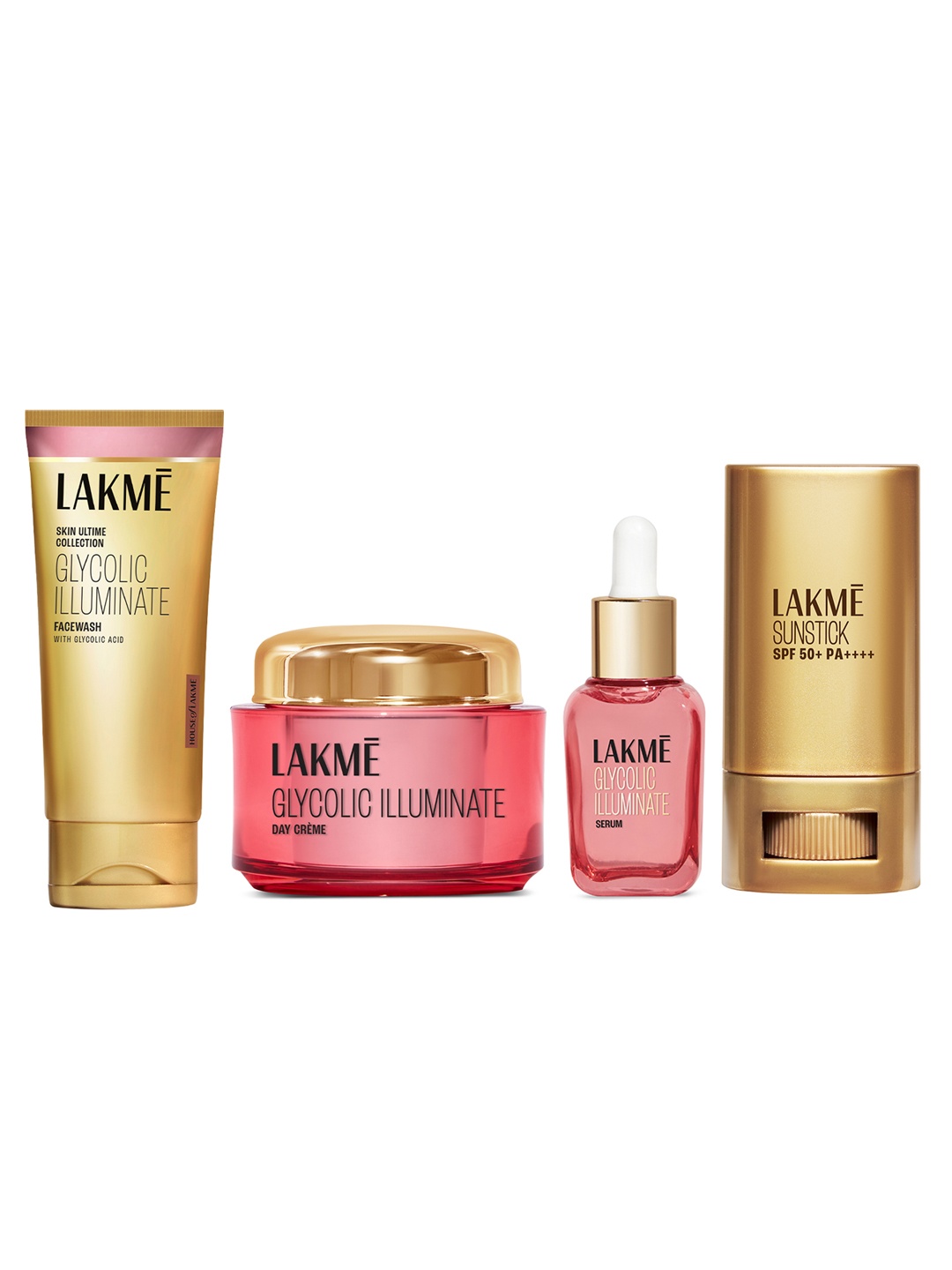 

Lakme Set of Face Serum 30ml + Face Wash 100g + Sunstick 18g + Day Creme 50g, Gold