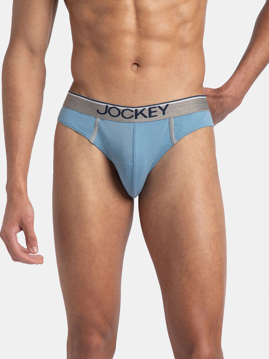 

Jockey Pack of 2 Super Combed Cotton Rib Solid Brief with Ultrasoft Waistband - 8044, Blue