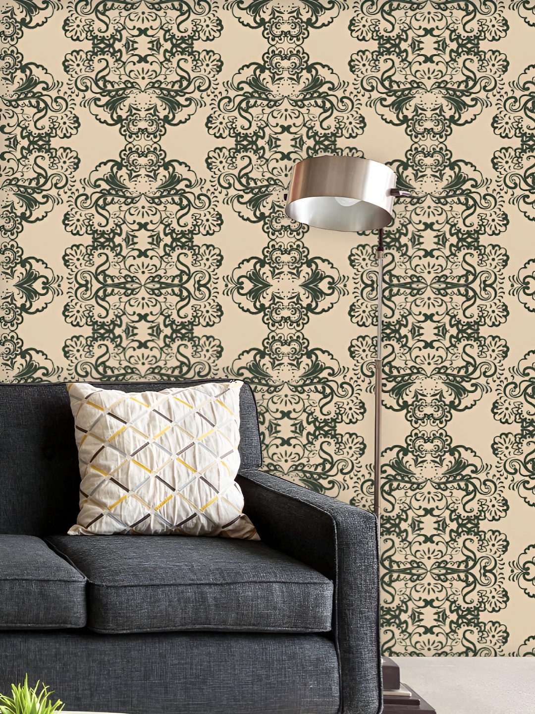 

ArtzFolio Printed UV-Resistant Anti-Bacterial Vintage Oriental Style Peel & Stick Wallpaper, Multi