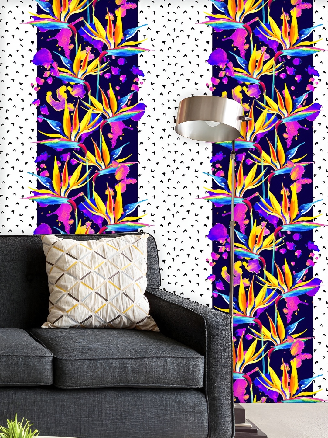 

ArtzFolio Printed UV-Resistant Anti-Bacterial Watercolor Tropical Leaves Peel & Stick Wallpaper, Multi