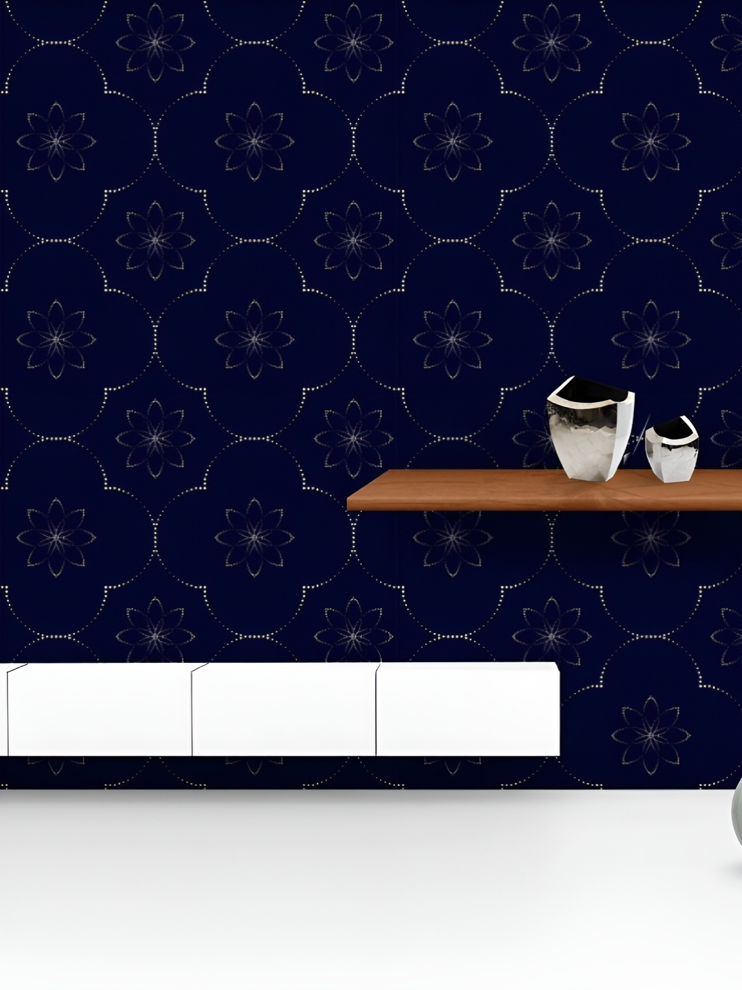 

ArtzFolio Printed UV-Resistant Anti-Bacterial Arabesque Boho Flowers Peel & Stick Wallpaper, Multi