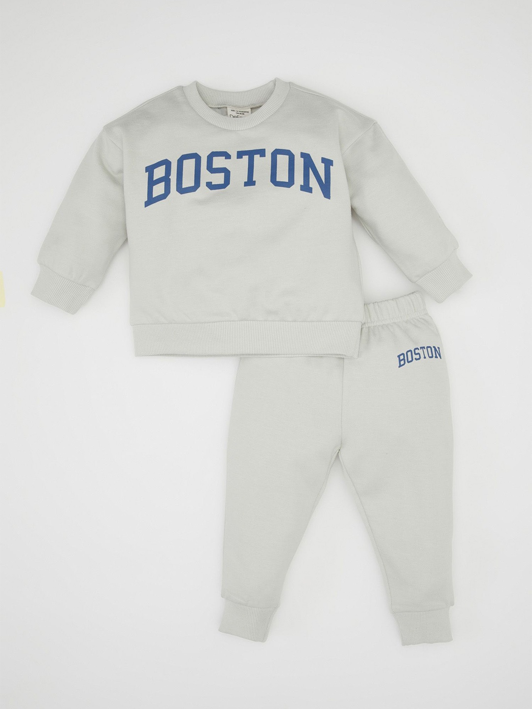 

DeFacto Boys Printed Round Neck Long Sleeves Sweatshirt With Jogger, Off white